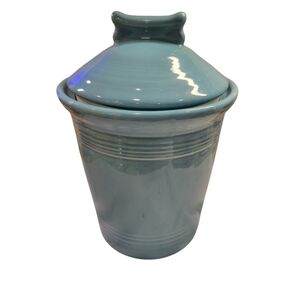 FIESTA MEDIUM pet dog bone CANISTER treat cookie CROCK TURQUOISE